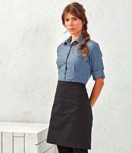 Premier Fairtrade Organic Cotton Waist Apron - BLK - ONE